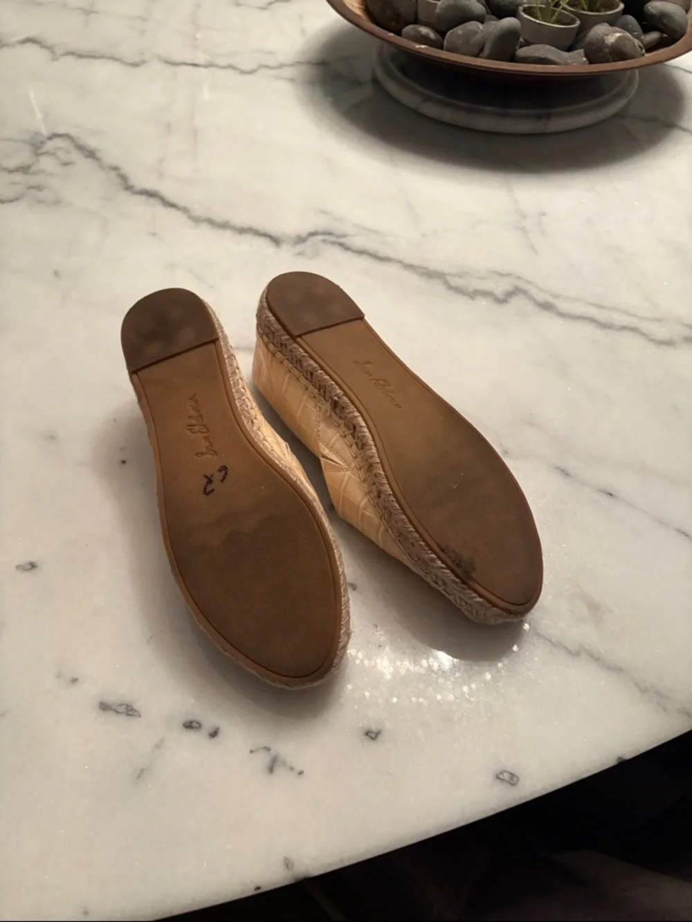 Sam Edelman Women's Kesia Creme Leather Slip On Loafer Espadrilles Shoes 7.5